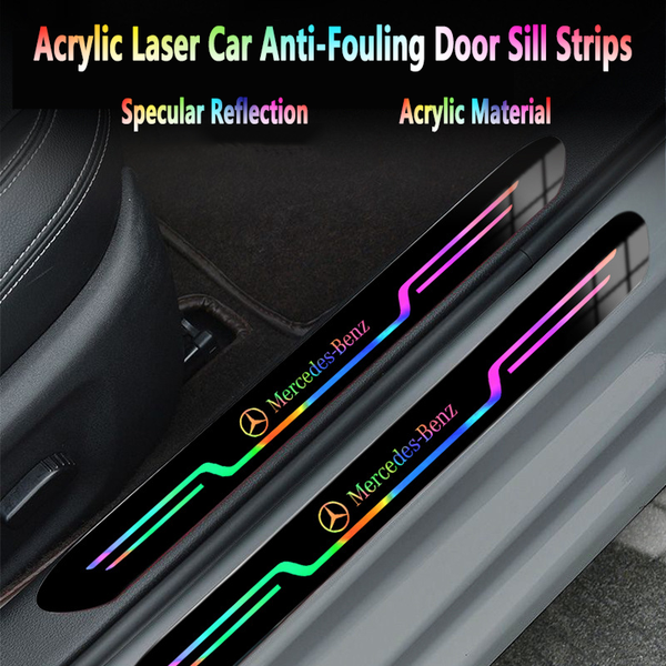 Acrylic Laser Car Anti-Fouling Door Sill Strips🎉4pcs🎉